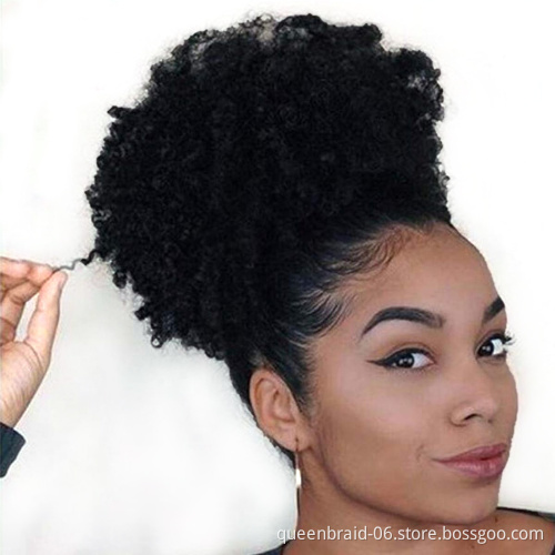 Afro Puff Drawstring Ponytail Kinky Curly Afro Clip on Updo Chignon Bun Hair Piece Extensions for African American Women